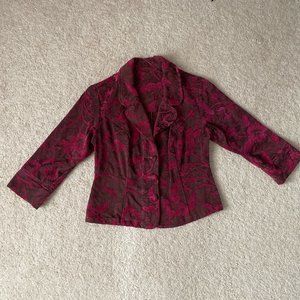 Vintage burgundy floral print blazer!